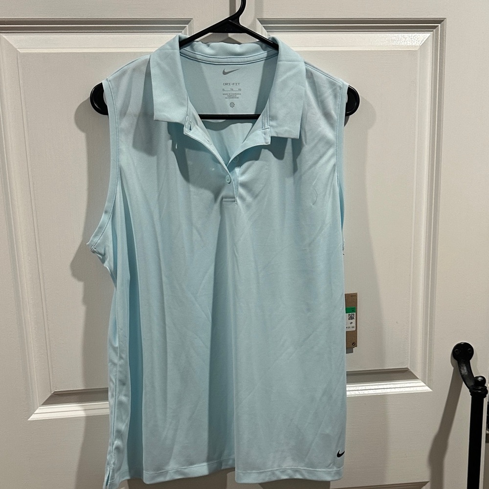 Nike Sky Blue Sleeveless Polo